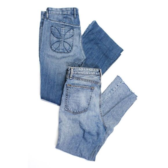Habitual Women's Button Closure Light Wash Bootcut Denim Pant Size 28 Lot 2 - Picture 1 of 3